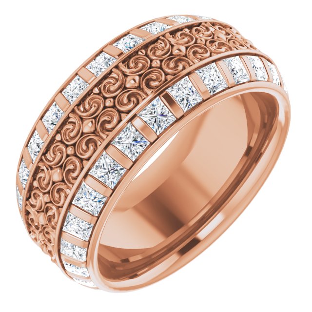 3.12 Carat Princess Cut Diamond Eternity Band Ring - Vintage Inspired Wedding Band for Women, Perfect for Anniversary, Engagement, and Special Occasions