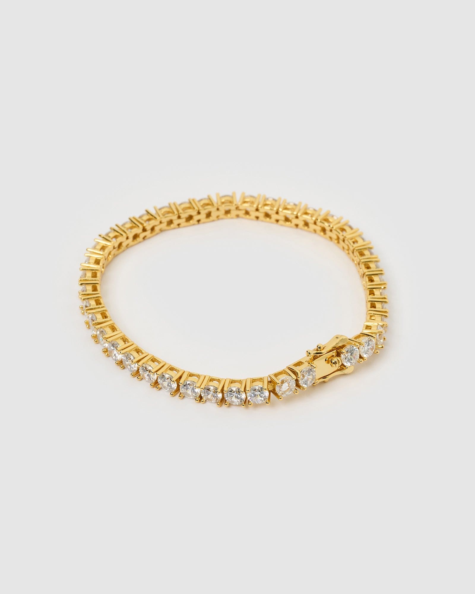 Izoa Grace Tennis Bracelet for Women - 14K Gold Plated Elegant Stackable Bracelet - Perfect for Weddings, Parties & Everyday Wear