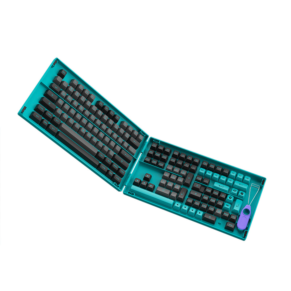 Akko Black & Cyan Fullset PBT Doubleshot ASA Profile 197-Piece Keycaps - Perfect for Mechanical Keyboards, Gaming, Typing & Custom Builds