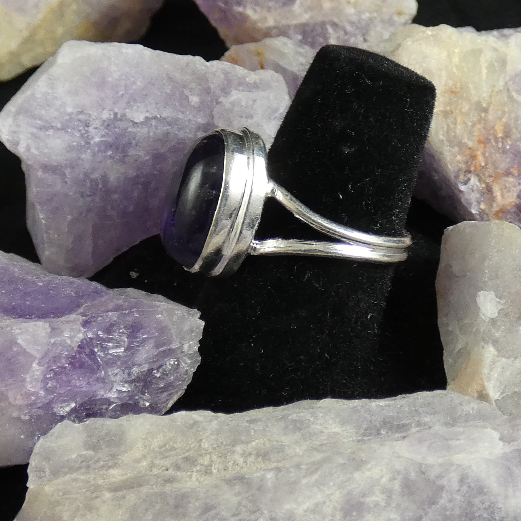 Natural Amethyst Sterling Silver Ring for Women Size 7.5 - Elegant Purple Gemstone Jewelry for Everyday Wear & Special Occasions