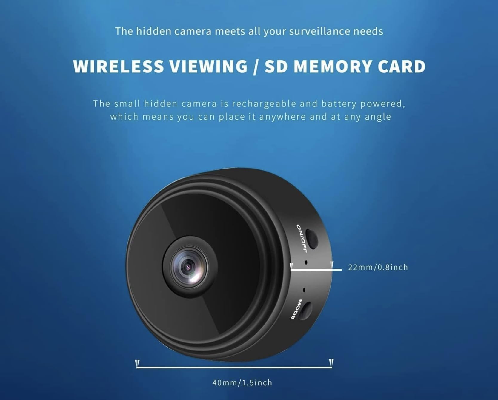 Mini Wireless WiFi Security Camera HD 1080P with Night Vision - Indoor Nanny Cam for Home/Baby/Pet Monitoring, Remote Viewing via iOS & Android App - Ideal for Home Security, Baby Care & Pet Watching