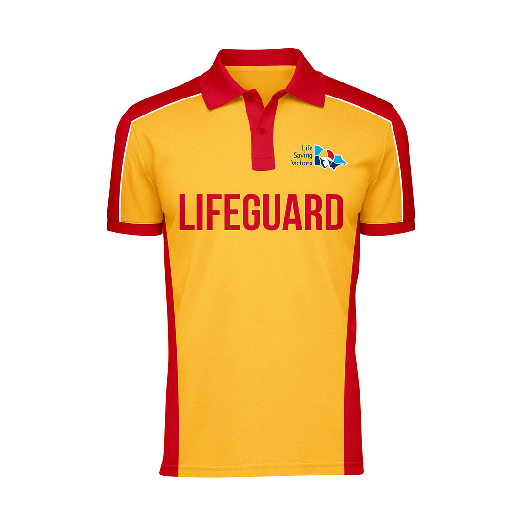 Men's Pool Lifeguard Polo Shirt - Long & Short Sleeve Options - Comfortable Swim Shirt for Lifeguards, Water Safety Professionals & Beach Activities