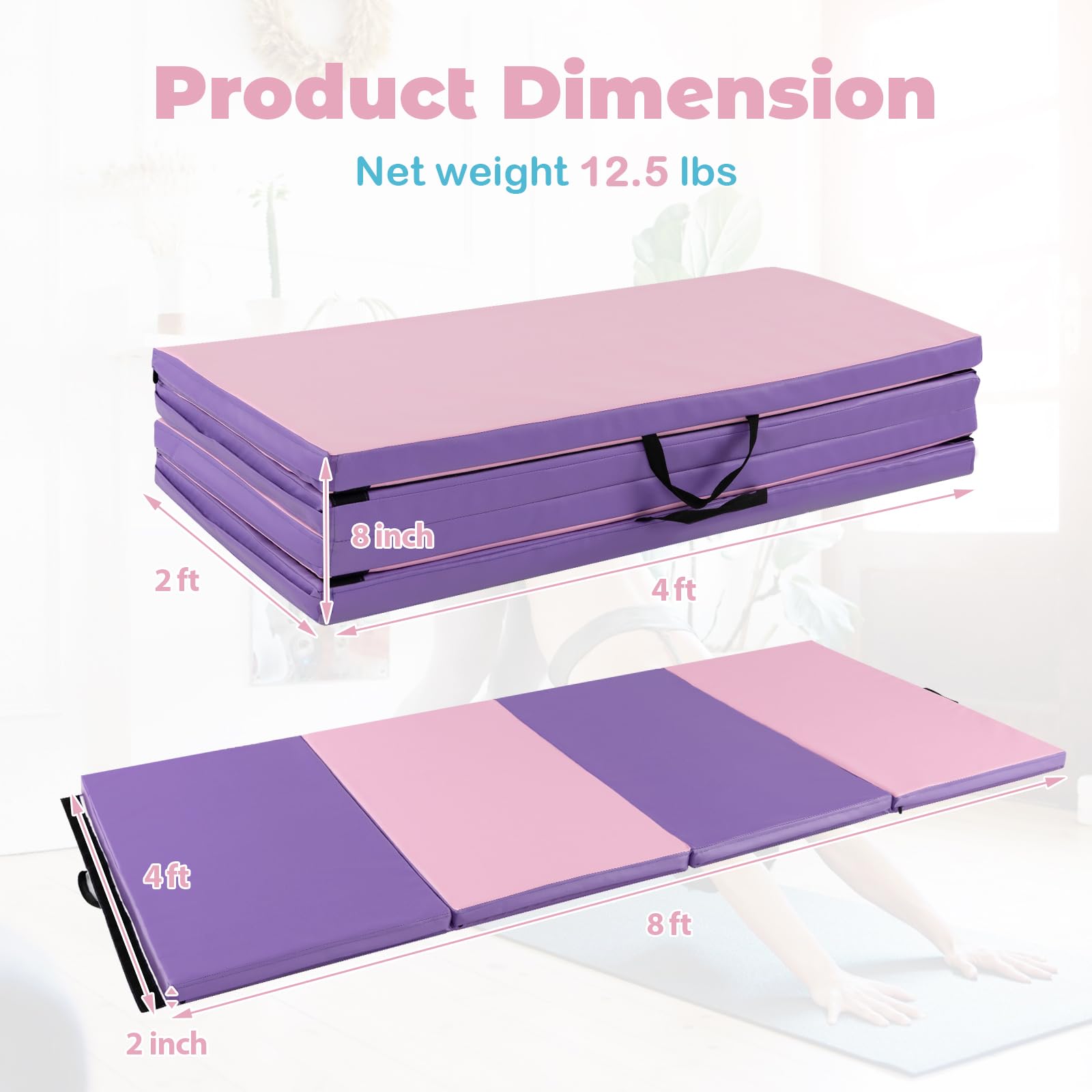 Giantex 4'x8' Folding Gymnastics Mat - 2