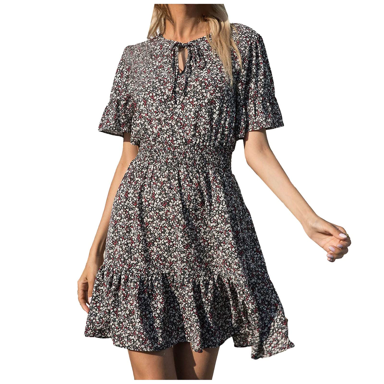 iQKA Plus Size Summer Dresses for Women with Pockets - Stylish Cowboy Denim Elegant Casual Dress for Outdoor, Travel & Daily Wear