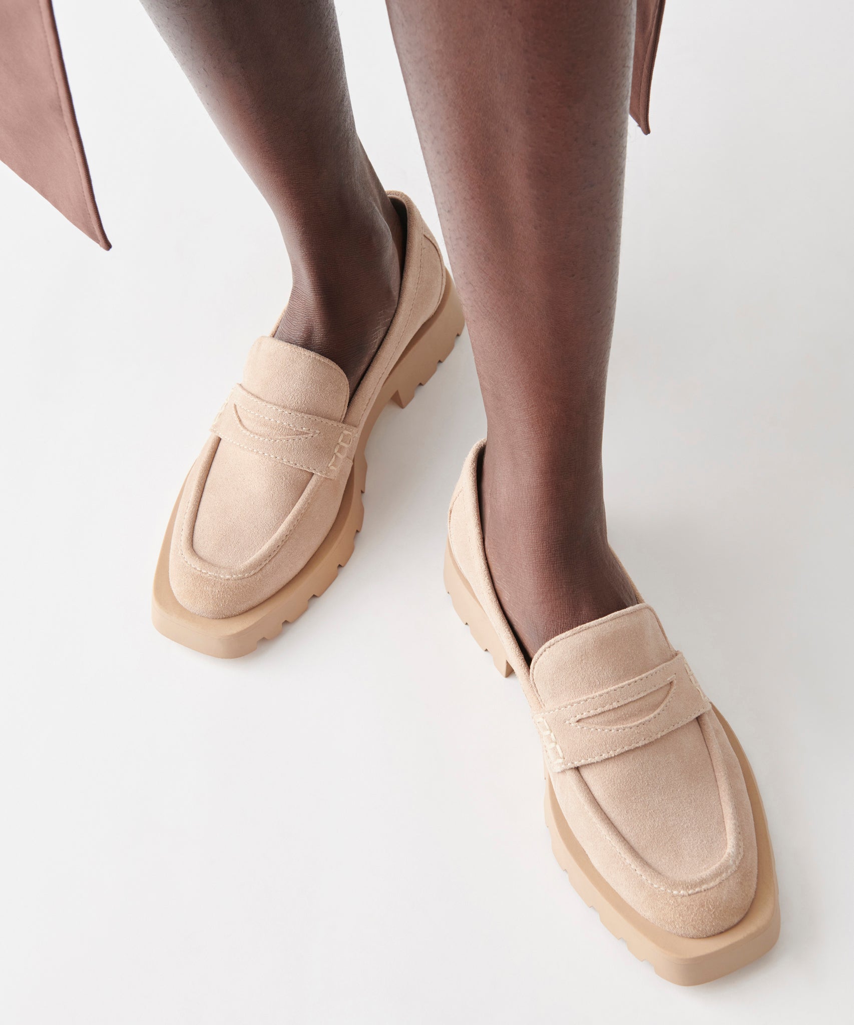 ELIAS WIDE FLATS DUNE SUEDE - Comfortable Women's Loafers for Work & Casual Wear | Slip-On Shoes for Office, Travel & Everyday Outfits
