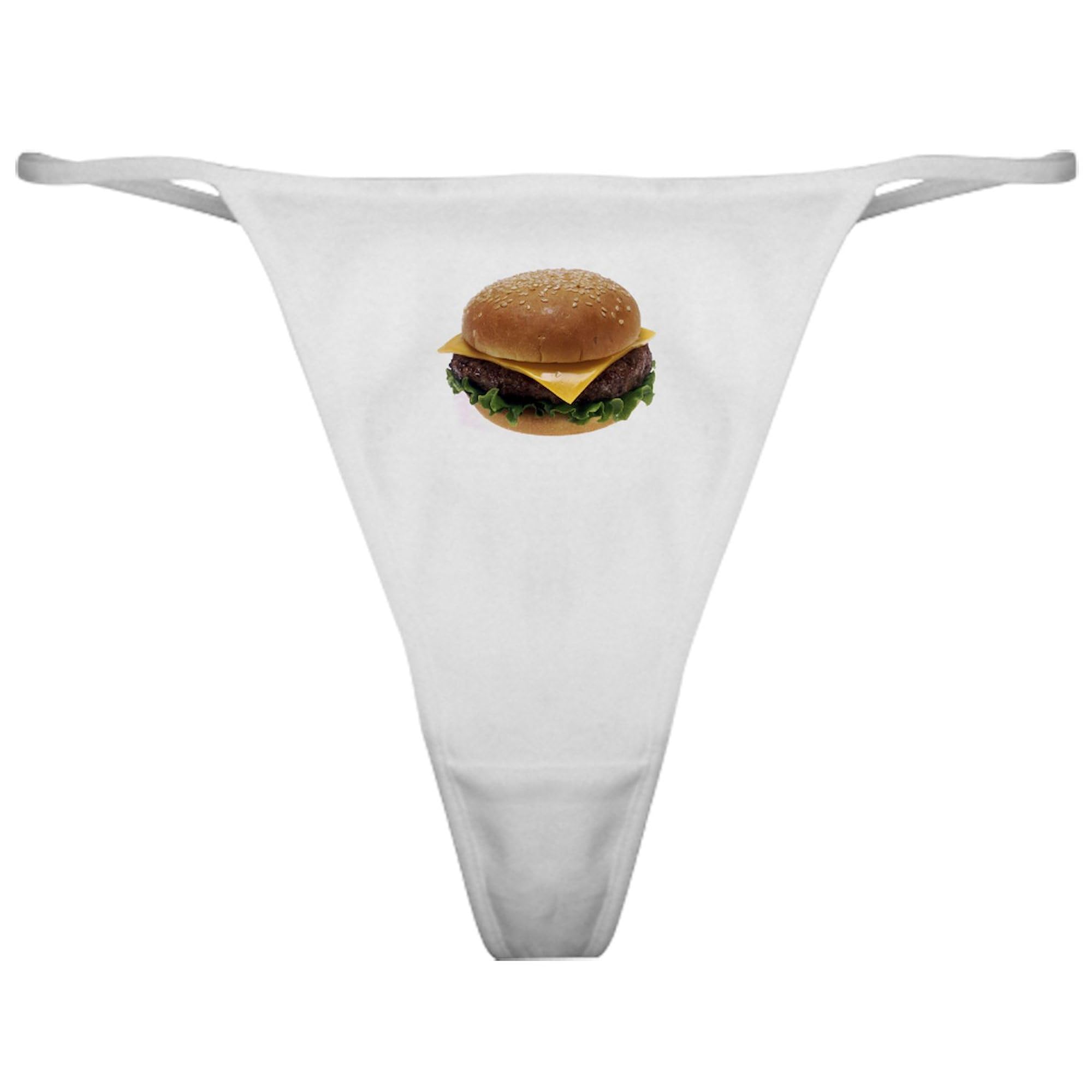 Cheeseburger Love Classic Thong Underwear for Women | Funny Novelty Panties | Comfortable & Soft Cotton Underwear for Casual Wear & Gifts