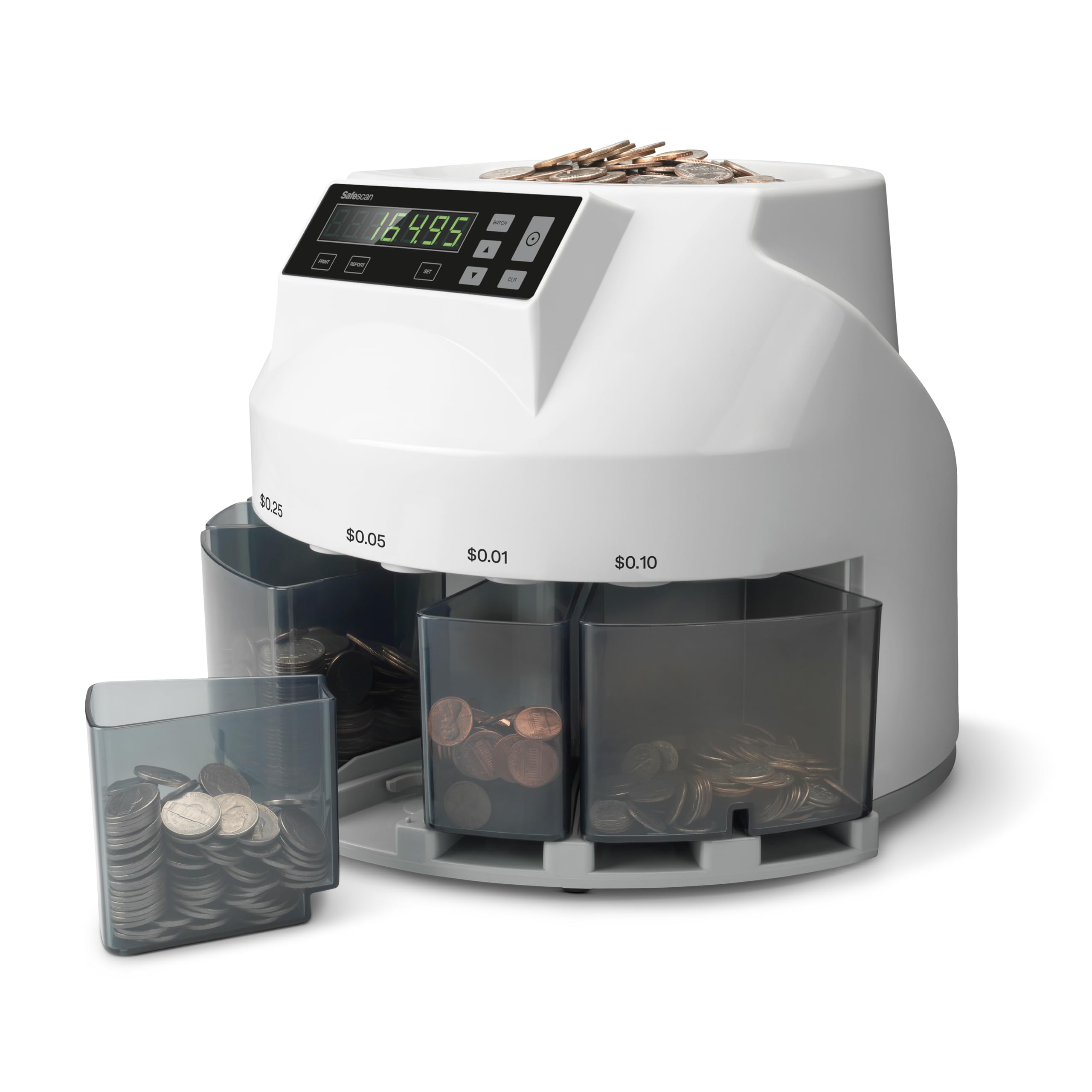 Safescan 1250 High-Speed Automatic USD Coin Counter Machine - Accurate Mixed Coin Sorter & Money Counter for Banks, Retail Stores & Cash-Intensive Businesses | Perfect for Quick Cash Handling, Coin Roll Wrapping & Daily Deposit Preparation
