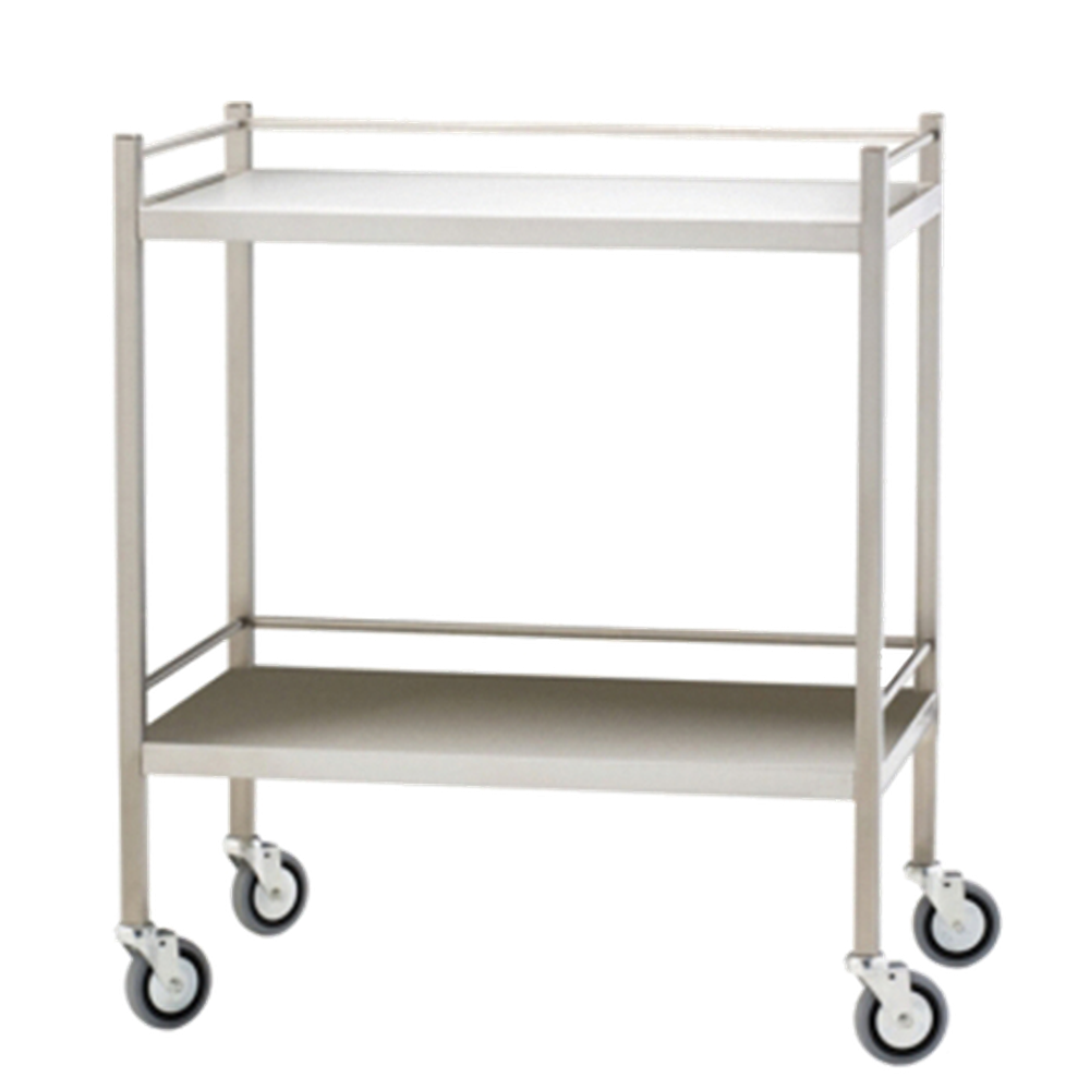 Stainless Steel Utility Cart with Rails - Medium Size 31.5