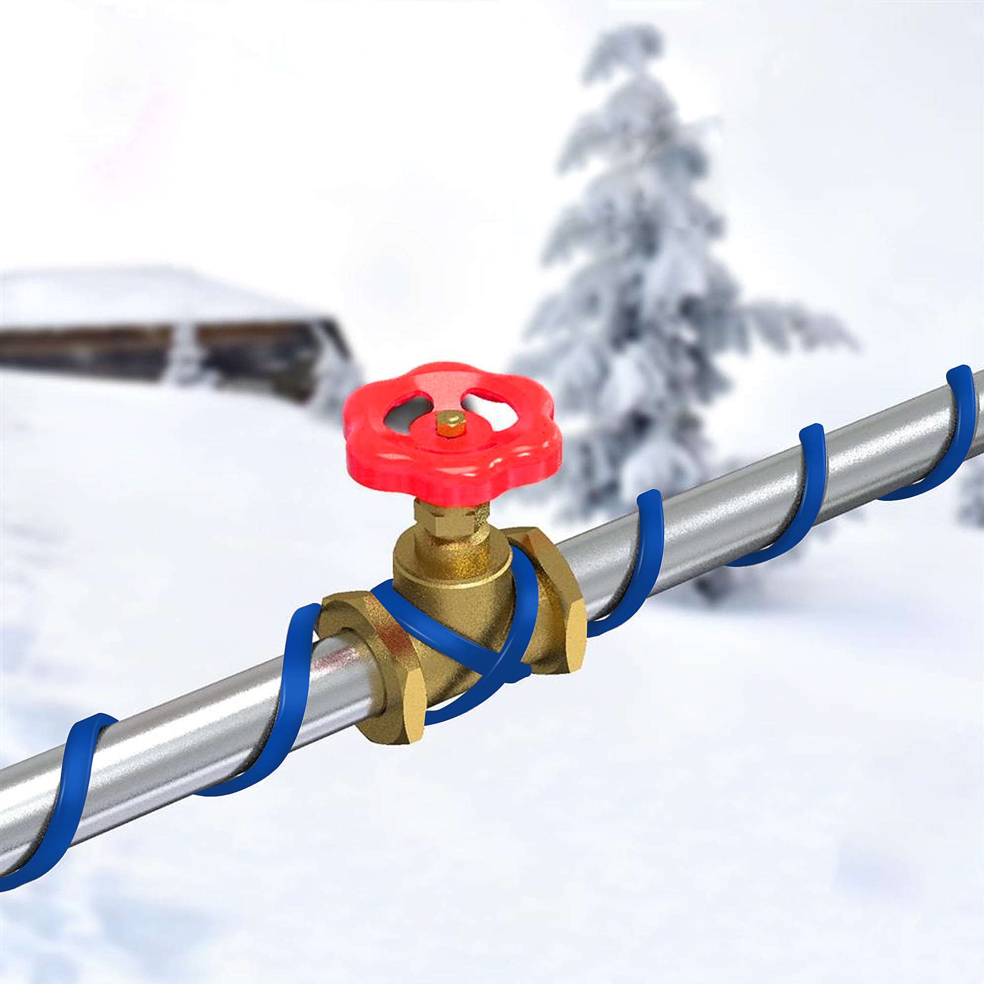 Self-Regulating Heat Tape for Pipe Freeze Protection - 15FT Water Pipe Heating Cable for Metal & Plastic Pipes | Indoor/Outdoor Use for Home, RV & Garden Pipes in Winter