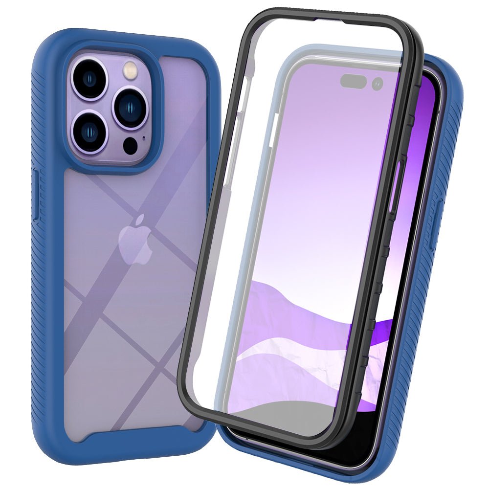 iPhone 14 Pro Max Rugged Shockproof Case with Built-in Screen Protector - Heavy Duty Full Body Protection for Outdoor, Travel & Work