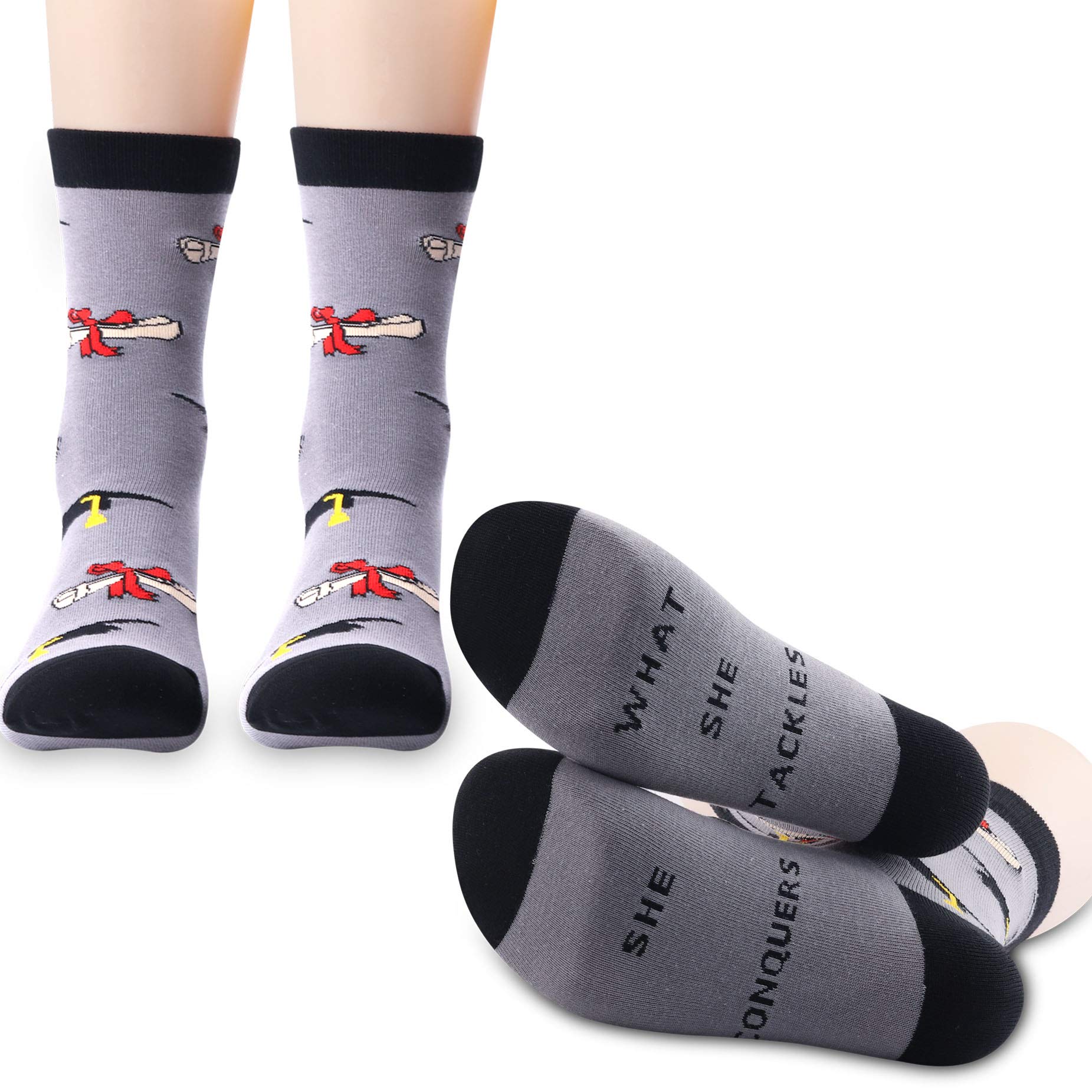 PXTIDY 2 Pairs Graduation Socks for Women - Inspirational 