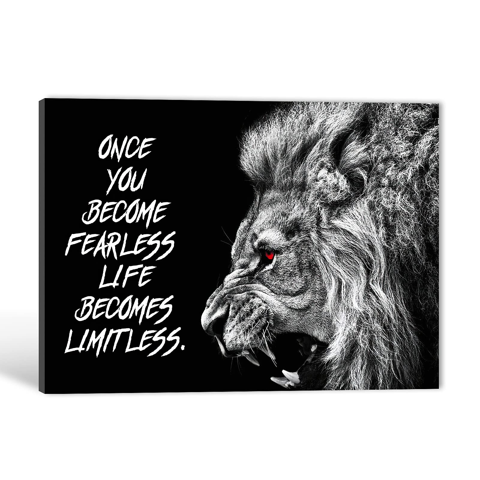 Inspirational Canvas Wall Art - Motivational Lion Quote Framed Painting for Home & Office Decor (32x48 Inches) - Perfect for Living Room, Bedroom, Study or Workspace