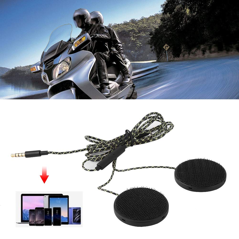 3.5mm Motorcycle Bluetooth Headset Speakers with Hands-Free Calling, Velcro Helmet Mount, Flat Design for Racing & Commuting, Ideal for Motorcycle Helmets