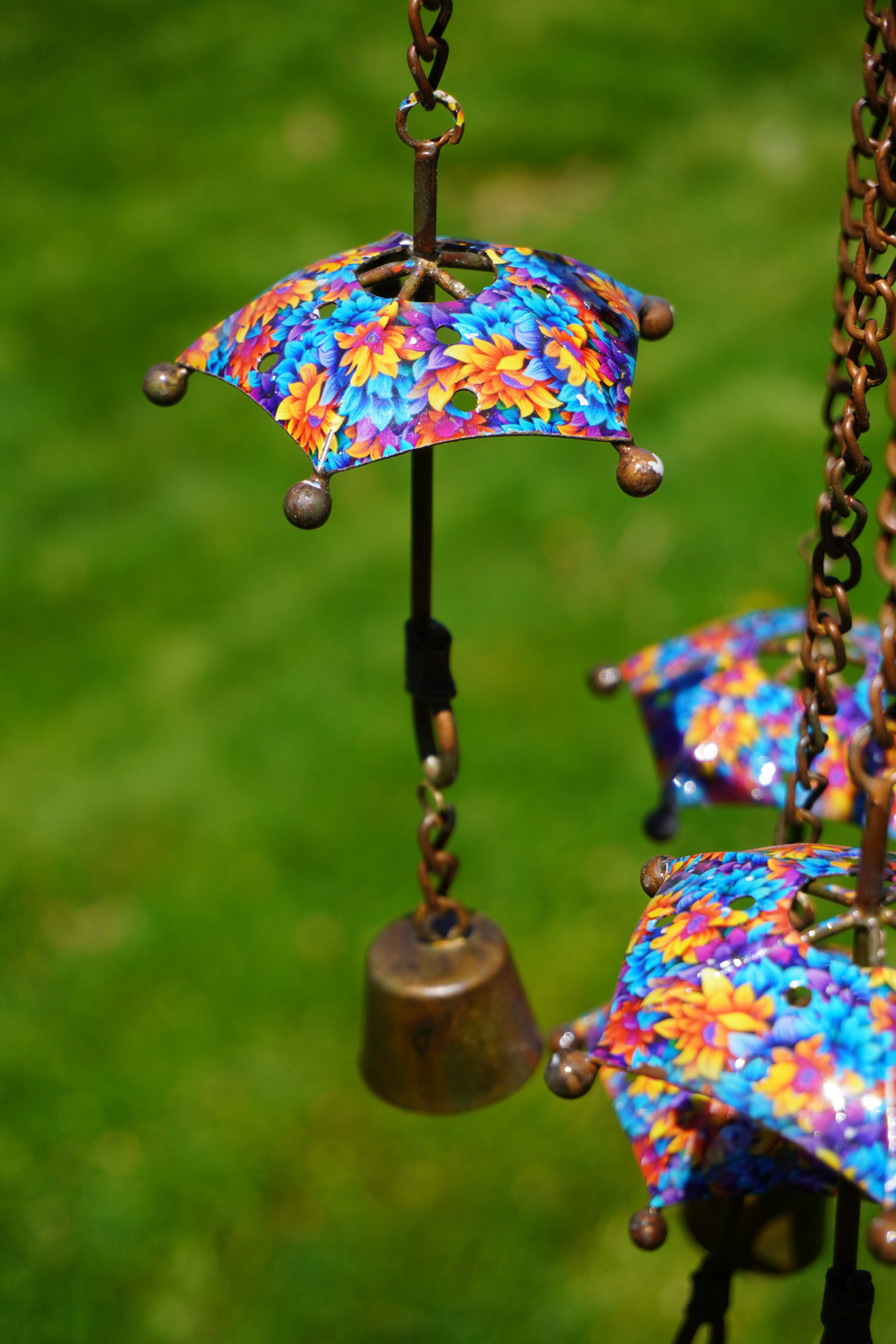 Floral Umbrella Hanging Mobile - Handmade Nursery Decor for Baby Girls Room, Boho Chic Ceiling Ornament, Wind Chime for Bedroom & Living Room - Perfect for Baby Showers, Birthdays & Home Decor