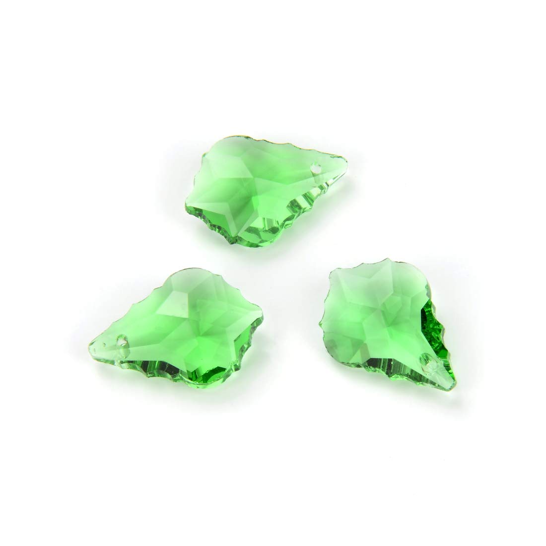50pcs Czech Faceted Crystal Glass Baroque Chandelier Pendant Drop Loose Beads - 22mm Large August Peridot Green Birthstone for DIY Jewelry Making, Craft Supplies, Home Decor & Suncatcher Projects (CCF-16) - Perfect for Necklaces, Earrings, Chandeliers and Window Decorations