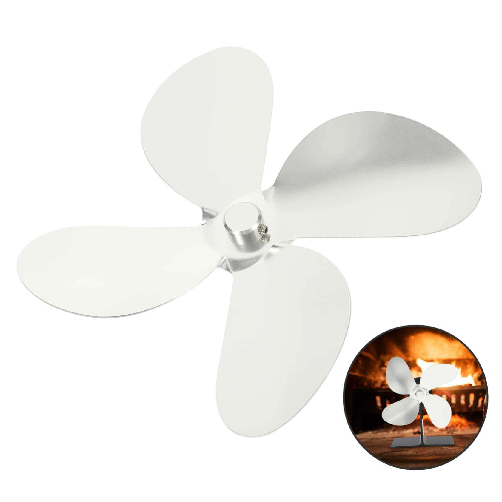 TOPBATHY 3-Piece Fireplace Fan Set - Durable Metal Stove Fan Replacement Parts for Wood Burning Stoves - Perfect for Home Heating & Energy Efficiency