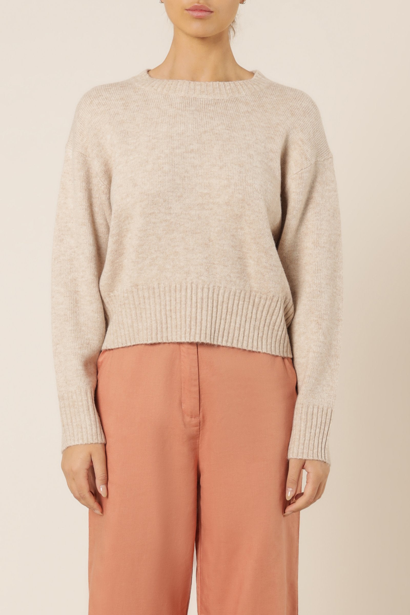 Ari Knit Jumper Sand - Soft Comfortable Women's Sweater for Fall & Winter | Cozy Casual Wear for Office, Dating & Weekend Outfits