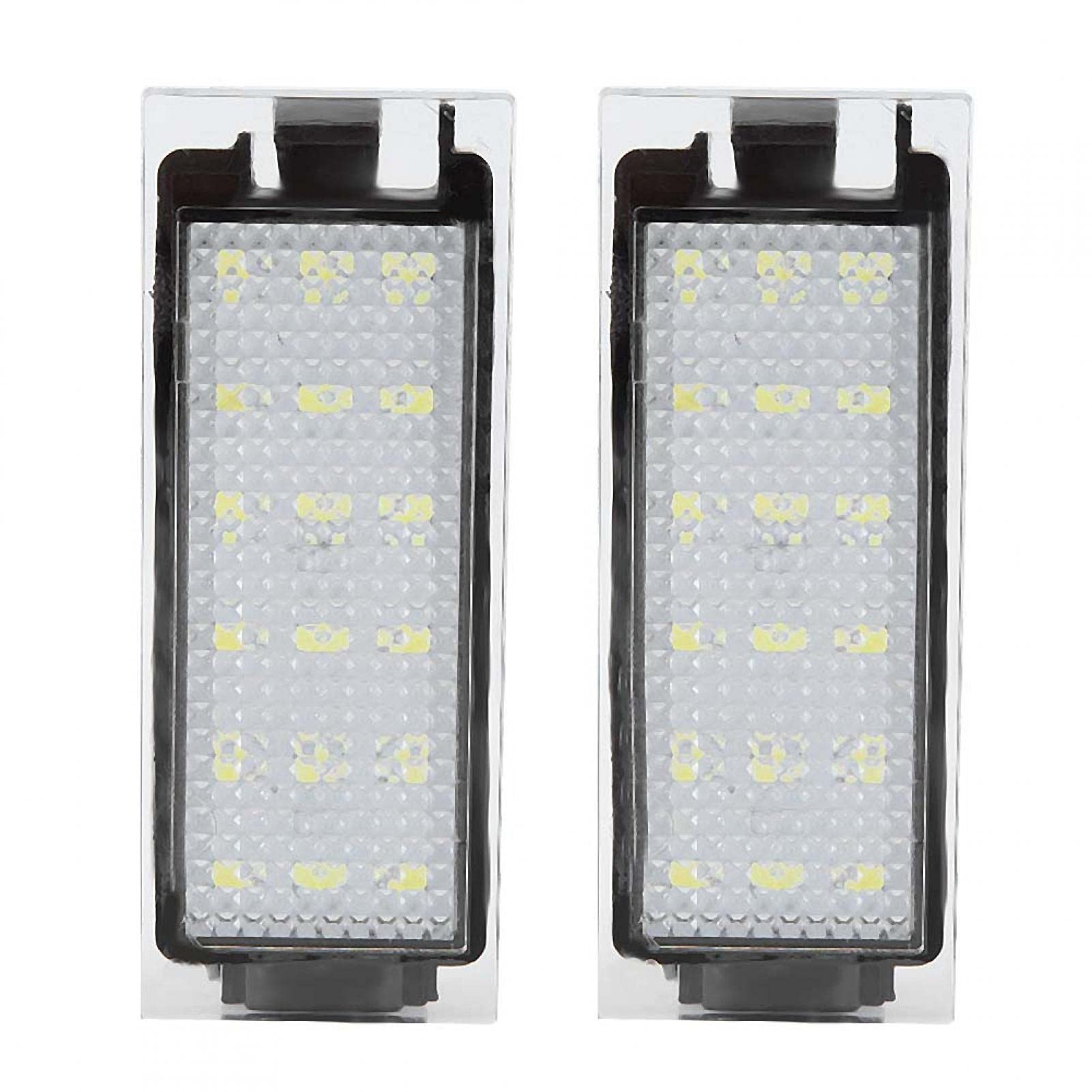 2Pcs 18-LED Car License Plate Lights - Super Bright White LED Bulbs for Renault Twingo/Clio/Megane/Laguna - Enhance Night Visibility & Road Safety - Perfect for Night Driving and Vehicle Customization