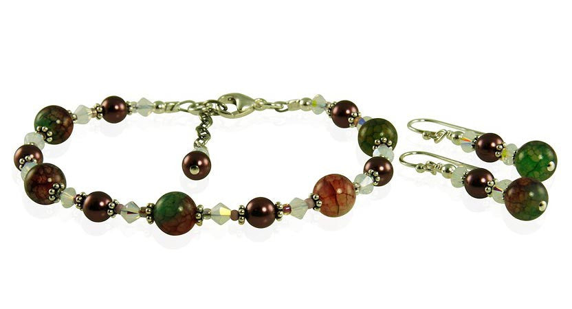 Peacock Fire Agate Crystal Bracelet Set for Women - Healing Stone Jewelry for Positive Energy & Chakra Balancing - Perfect for Meditation, Yoga & Spiritual Gifts