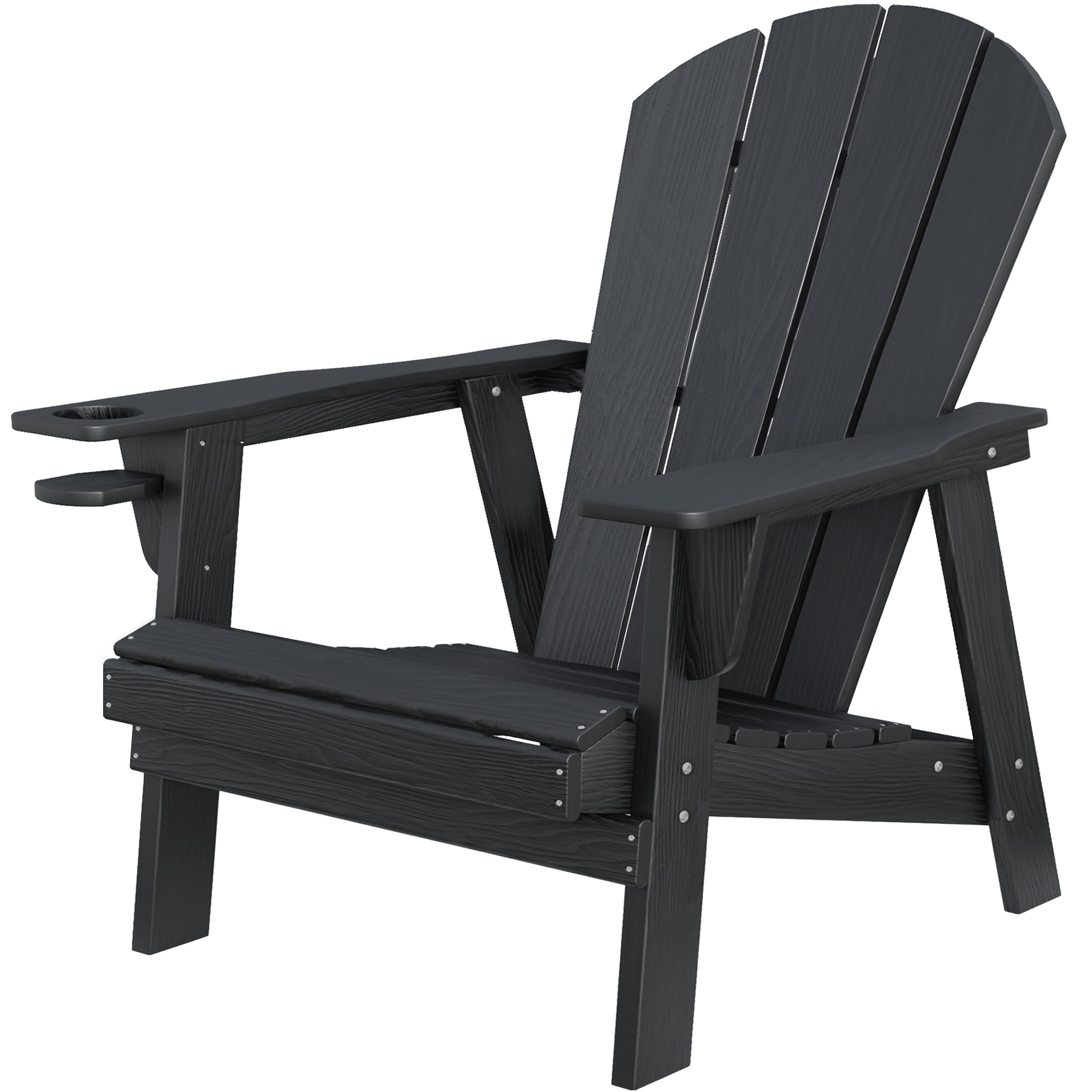Premium HDPE All-Weather Adirondack Chairs - Heavy Duty Outdoor Patio Furniture for Backyard, Garden & Fire Pit (Black) - Perfect for Relaxing, Camping & Outdoor Gatherings