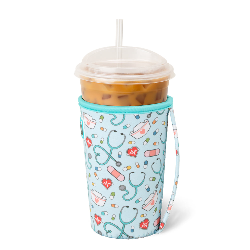 Scrub Life Medium Iced Cup Coolie - Insulated Sleeve for 16-20oz Tumblers, Perfect for Nurses, Healthcare Workers & Coffee Lovers - Keep Drinks Cold at Work or On-The-Go