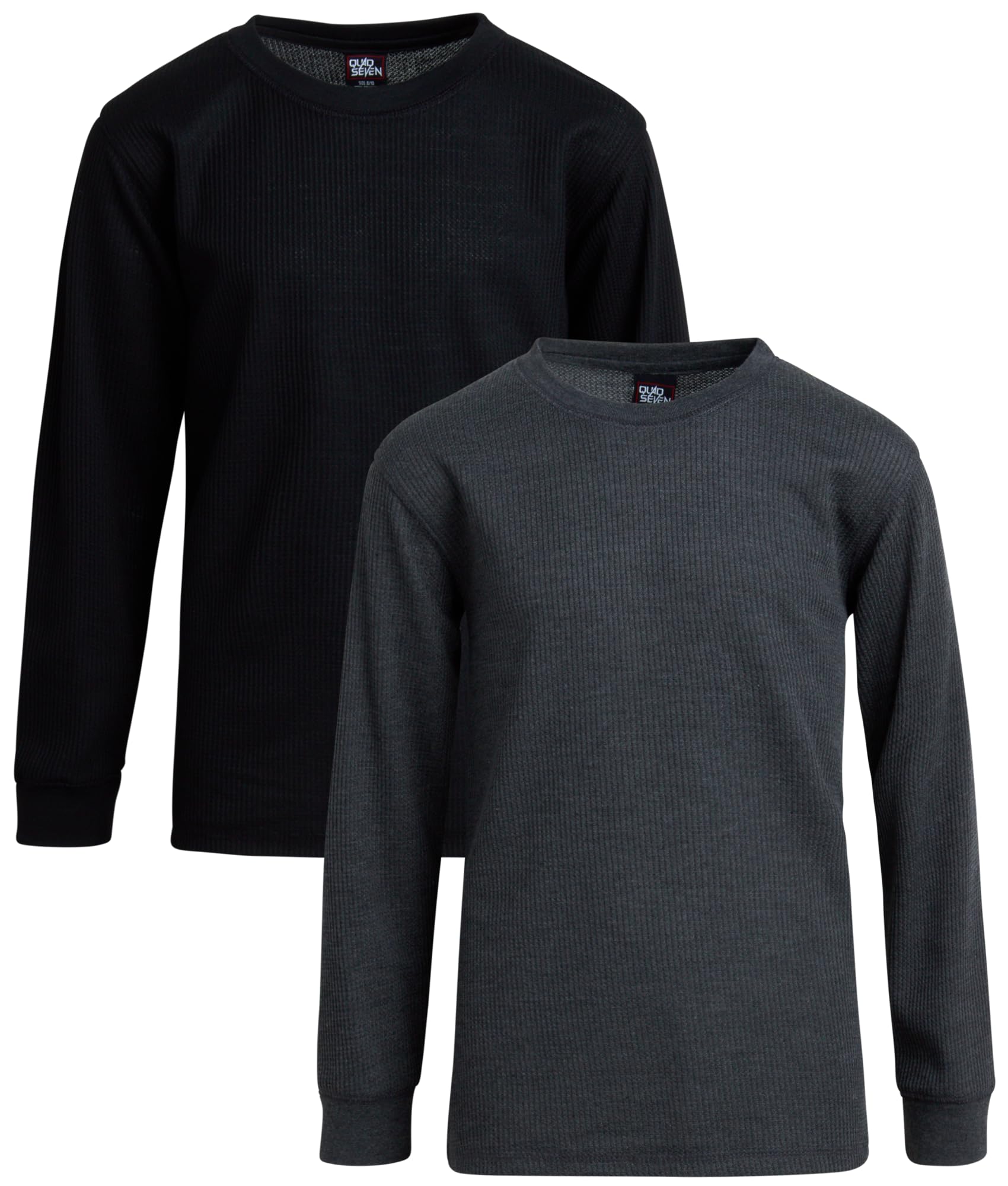 Boys' Thermal Shirt 2 Pack - Waffle Knit Long Sleeve Crewneck T-Shirt for Kids (8-18) | Warm Winter Base Layer for School, Outdoor Activities & Casual Wear