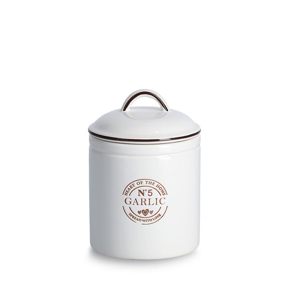 880ml White Ceramic Garlic Storage Container - Fresh Garlic Keeper for Kitchen, Pantry & Countertop Organization