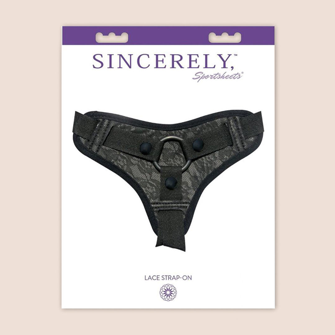 Sincerely Lace Harness Strap On Kit - Adjustable Leather Bondage Gear for Couples, BDSM, Role Play & Sensual Exploration