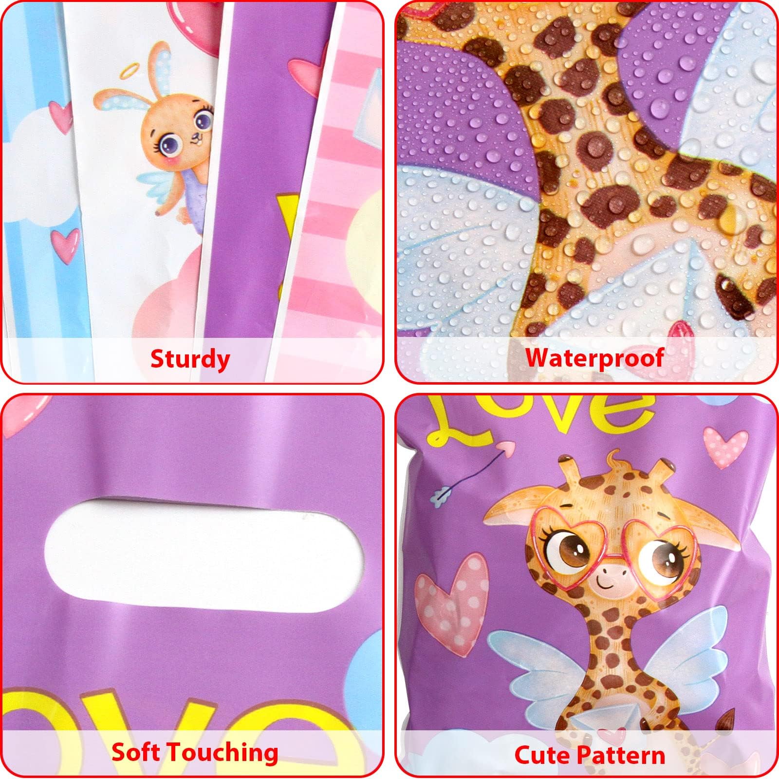 Valentine's Day Goodie Bags 24Pcs - Cute Treat Bags for Kids Party Favors, School Classroom Exchange, Gift Wrapping (Ceiba Tree Design) - Perfect for Valentine's Day Celebrations, Classroom Activities & Party Giveaways