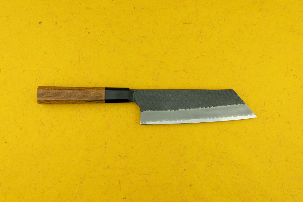Nigara SG2 Kurouchi Tsuchime Kiritsuke Nakiri Knife 180mm - Premium Japanese Kitchen Knife for Slicing Vegetables & Herbs - Perfect for Home Chefs & Professional Kitchens