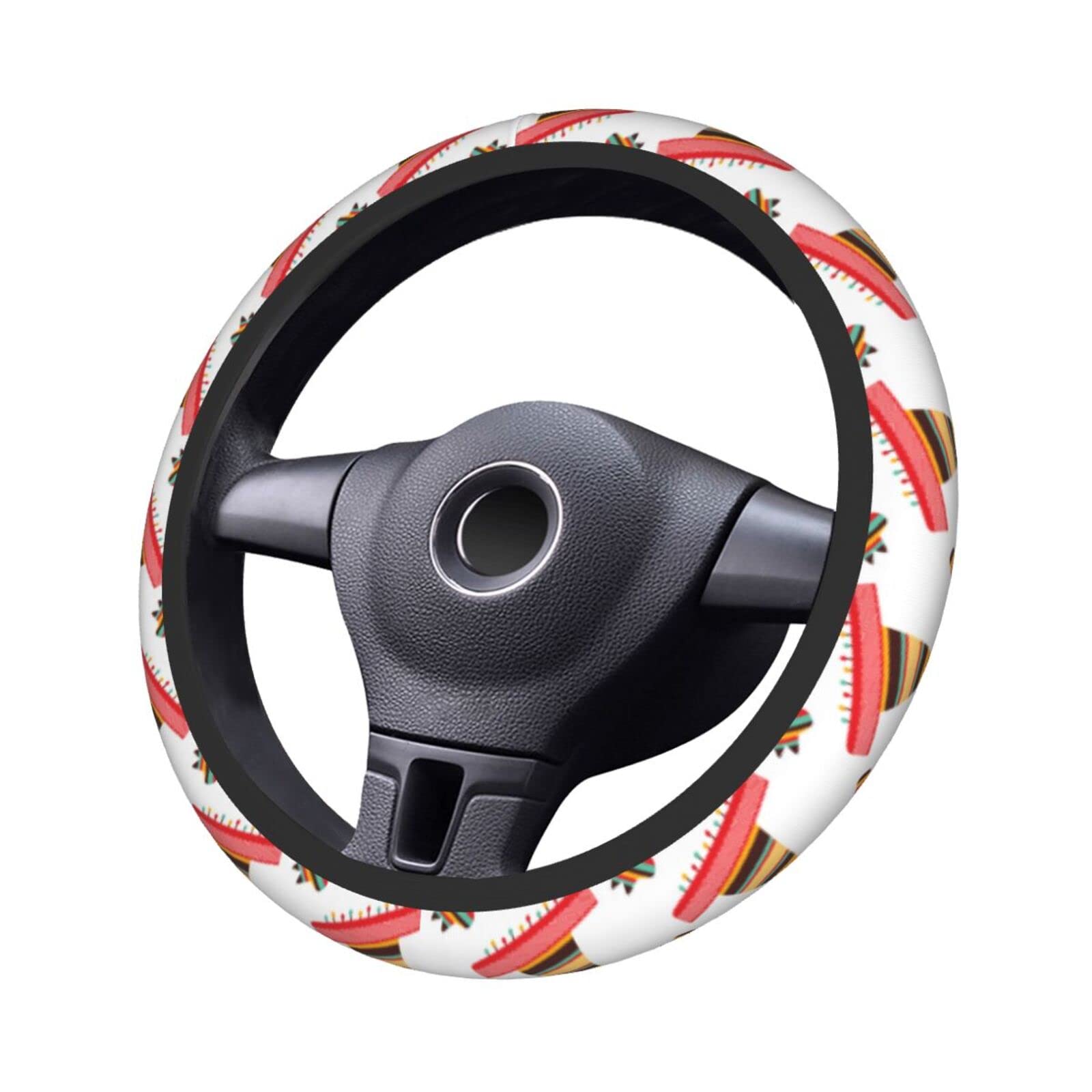 Universal 15 Inch Mexican Print Neoprene Steering Wheel Cover - Cute Car Wheel Protector for Cars, Trucks & SUVs | Perfect for Road Trips, Commuting & Everyday Driving