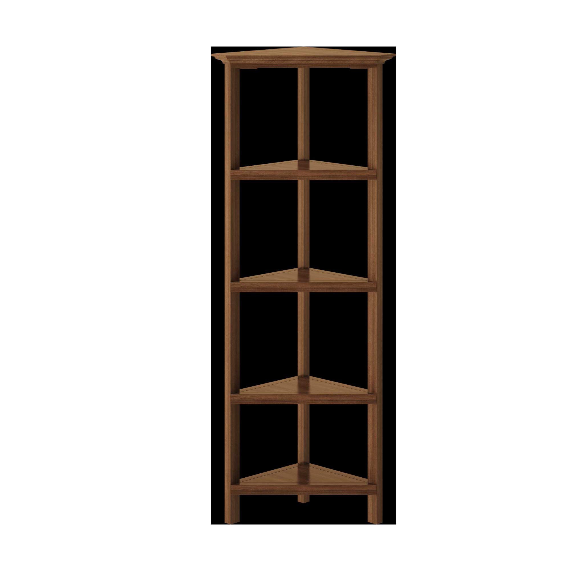 HomeRoots 60 Inch Walnut Bookcase with 4 Adjustable Shelves - Perfect for Living Room, Office & Home Library Storage