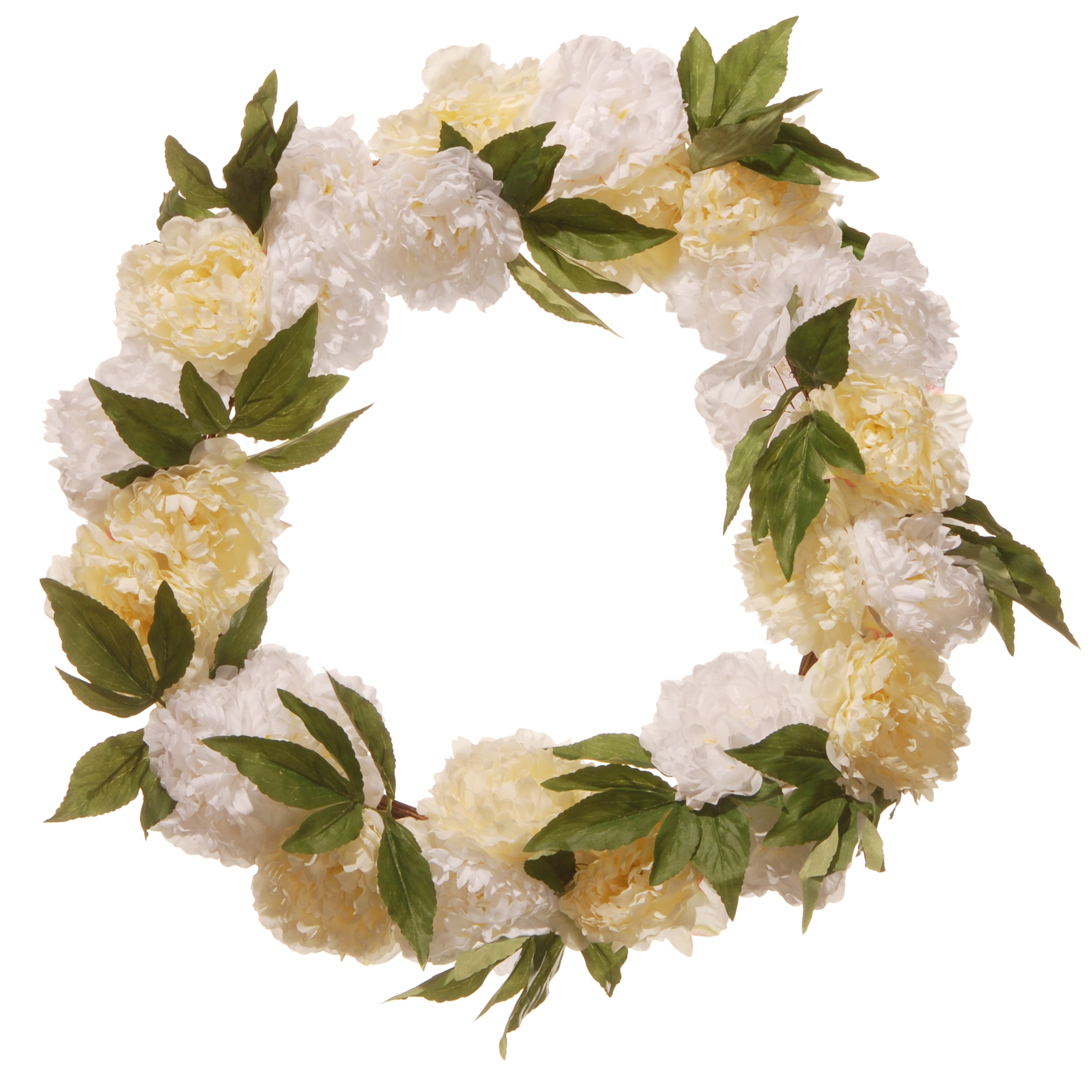 24 Inch Spring White Peony Wreath - Elegant Floral Door Decor for Easter, Wedding & Home Decoration