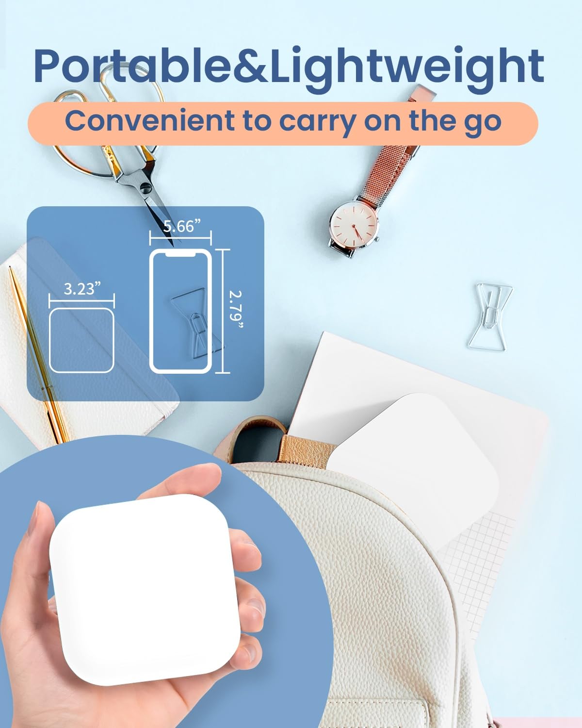 COLORWING Q30 Portable Bluetooth Thermal Label Printer with Tape - Dual Power (USB & Batteries) for Home Organization, Office Labeling & School Projects - White | Perfect for Shipping Labels, Pantry Organization & Craft Projects