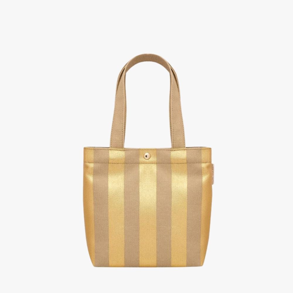 Mini Bonnie Tote Bag - Gold Stripe Crossbody Purse for Women | Fashionable & Lightweight Handbag for Work, Travel & Shopping