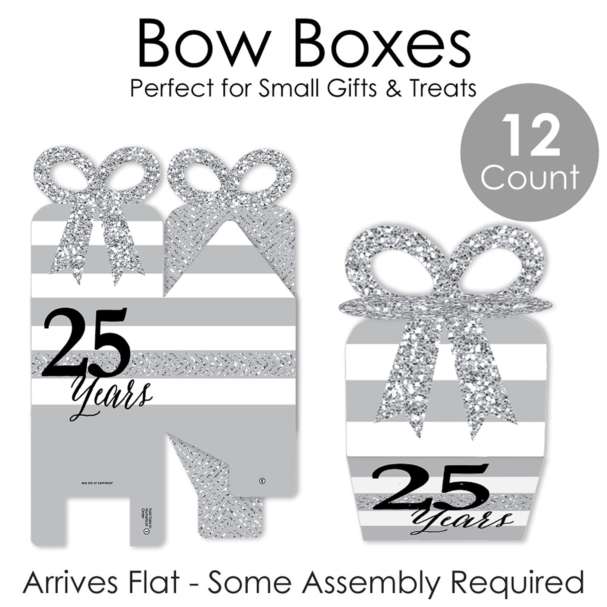 25th Anniversary Gift Box Set of 12 - Elegant Party Favors for Weddings & Celebrations