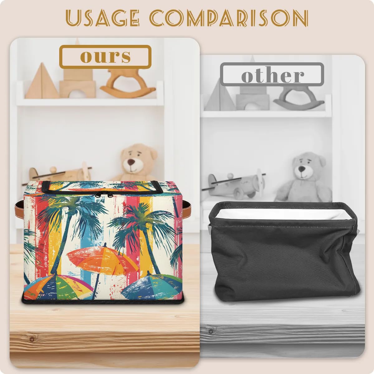 Foldable Storage Bins with Lids - Stackable Fabric Closet Organizer for Clothes, Toys & Blankets | Dustproof Collapsible Storage Cubes for Bedroom, Nursery & Home Organization | Perfect for Seasonal Storage & Space Saving