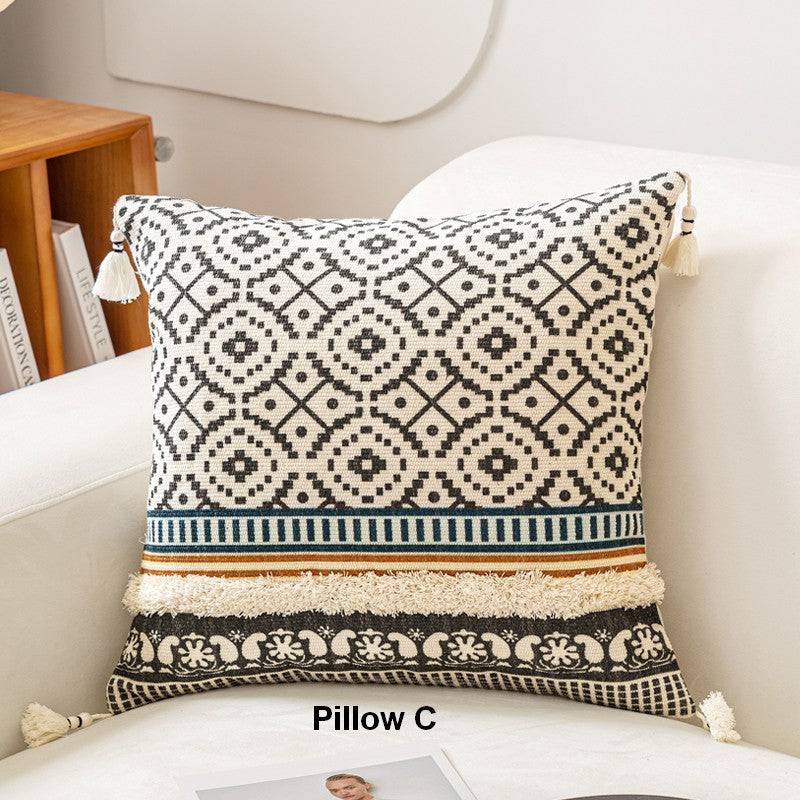 Modern Square Pillow Covers - Decorative Throw Pillows for Couch, Sofa & Bedroom - Boho Chic & Oriental Design Home Decor - Perfect for Living Room, Bedroom & Dorm Styling