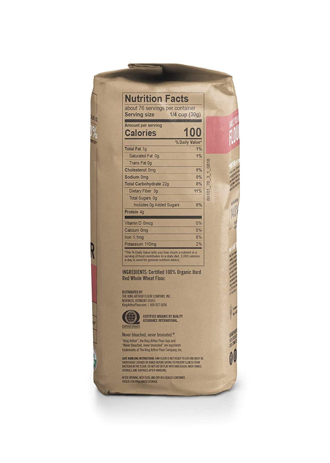 King Arthur Whole Wheat Flour - Organic, Non-GMO, 5 lb Bags (Case of 12) - Perfect for Baking Bread, Cookies & Healthy Recipes