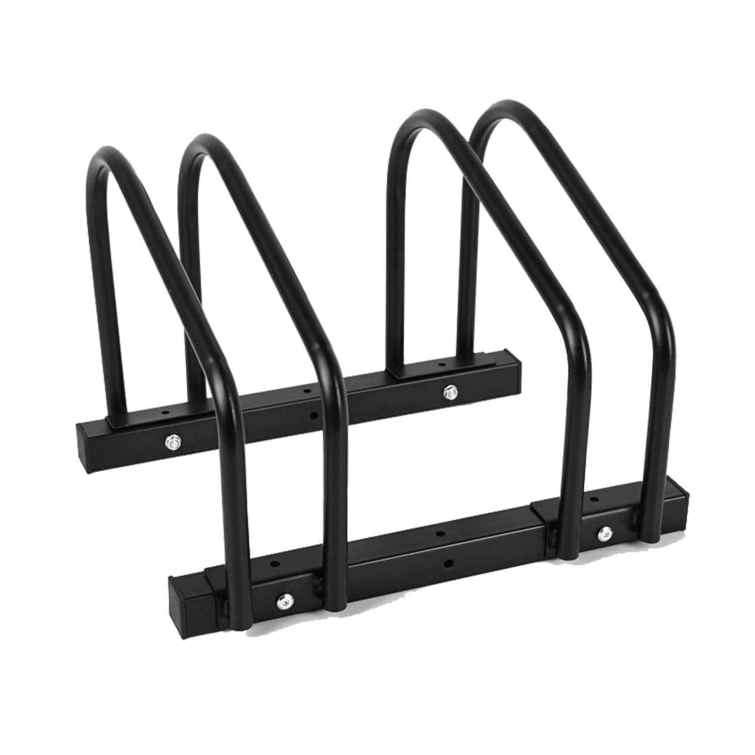 iCool Bikes Floor Bike Stand for 2 Bikes - Heavy Duty Bike Parking Rack for Garage Storage, Indoor/Outdoor Use - Fits Tires Up to 2.15