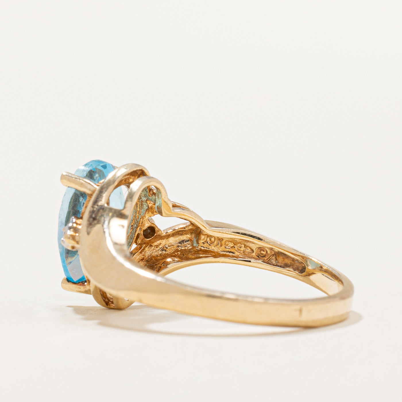 Exquisite 2.20ct Blue Topaz & 0.02ct Diamond Cocktail Ring - Size 6.75 | Elegant Jewelry for Women | Perfect for Evening Parties, Weddings & Special Occasions
