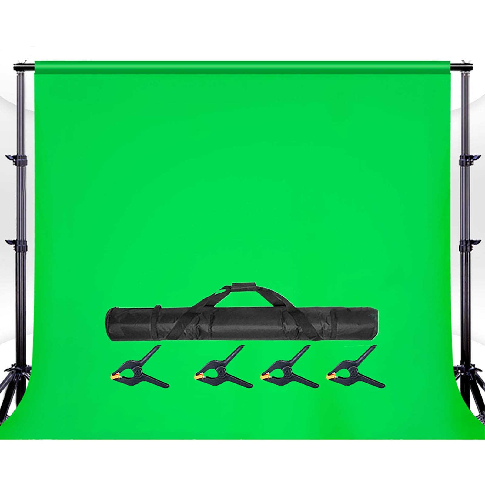 YFF-Corrimano Professional Green Screen Backdrop Kit - 6x9ft Photography Studio Background with Stand & Bracket - Perfect for Portrait Photography, Video Shooting, Live Streaming, YouTube Videos and Virtual Meetings
