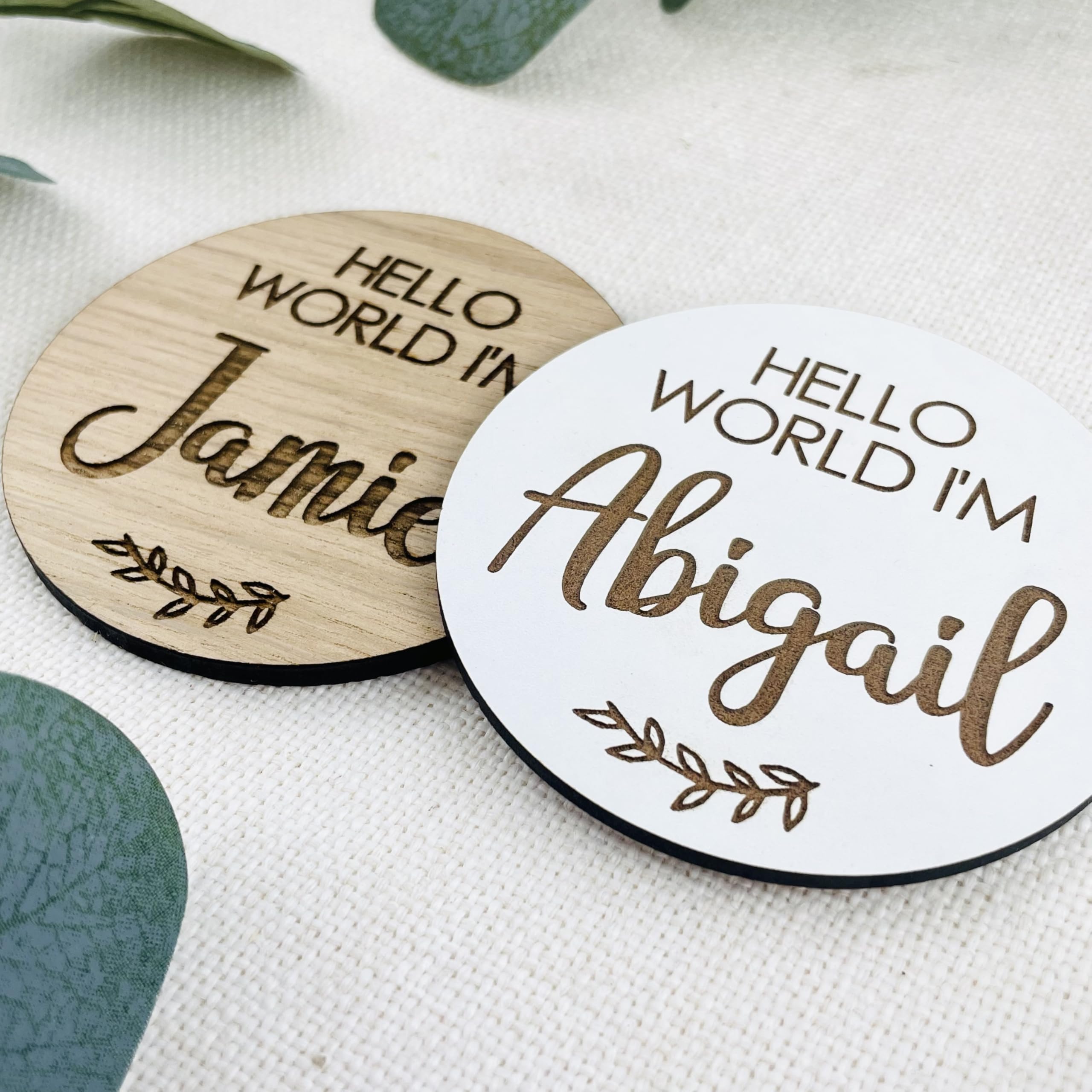 Personalized Baby Name Announcement Wooden Plaque - Custom Pregnancy Gender Reveal Gift for Newborn Welcome - Nursery Decor, Baby Shower, Gender Reveal Party
