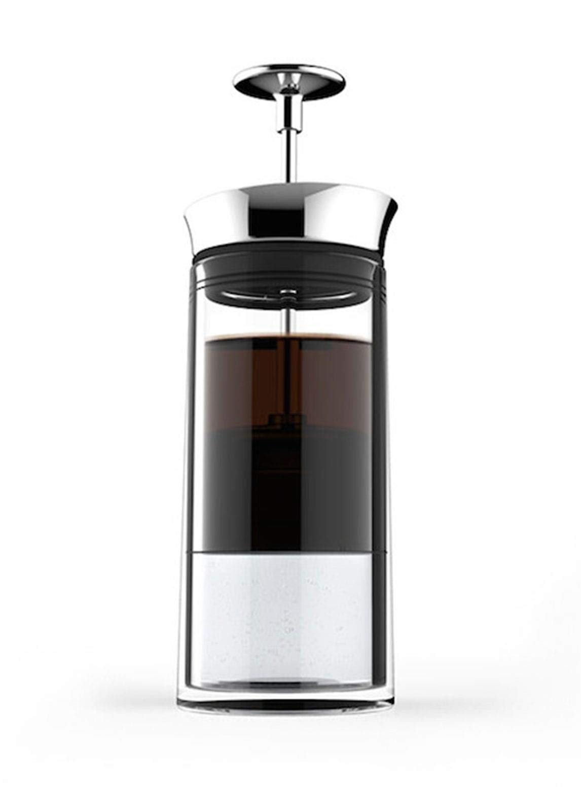Premium American Press Coffee & Tea Maker - 12 oz Stainless Steel French Press for Rich Flavor | Perfect for Home, Office & Camping Brewing
