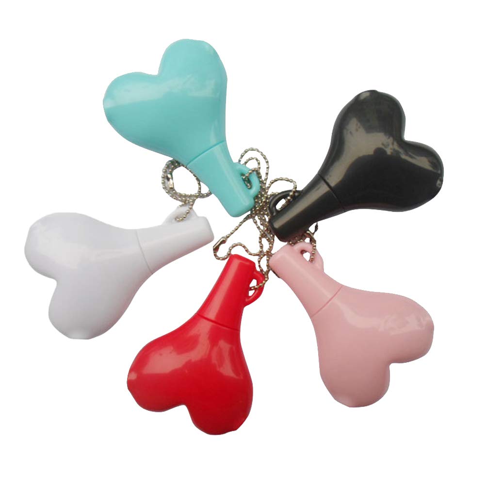 5-Pack Heart-Shaped 3.5mm Headphone Splitter - Male to 2 Female Audio Jack Adapter (White, Pink, Red, Blue, Black) - Portable Keychain Earphone Splitter for Sharing Music with Friends, Travel, Gaming & Movie Watching