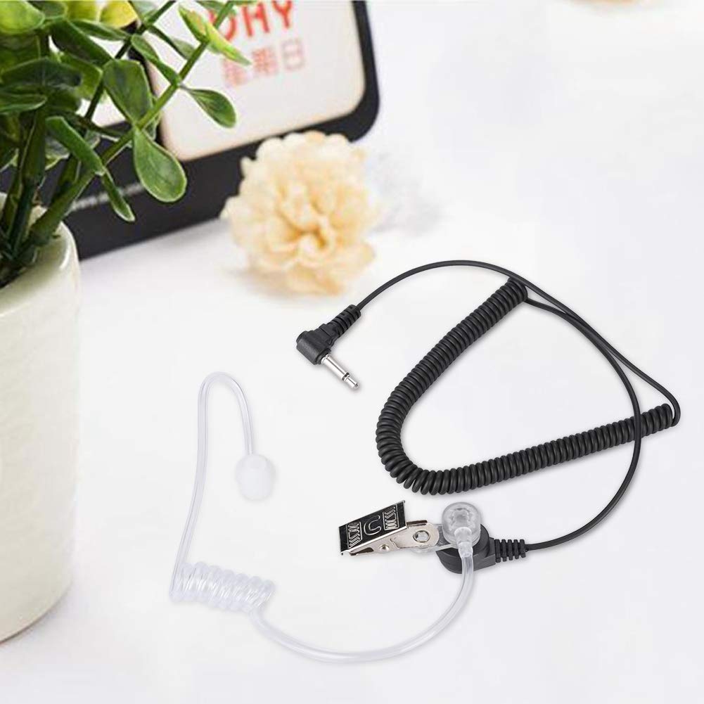 3.5mm Two-Way Radio Earpiece with PTT Mic & Acoustic Tube - Clear Security Headset for CB Radios | Police, Security, Construction & Outdoor Communication