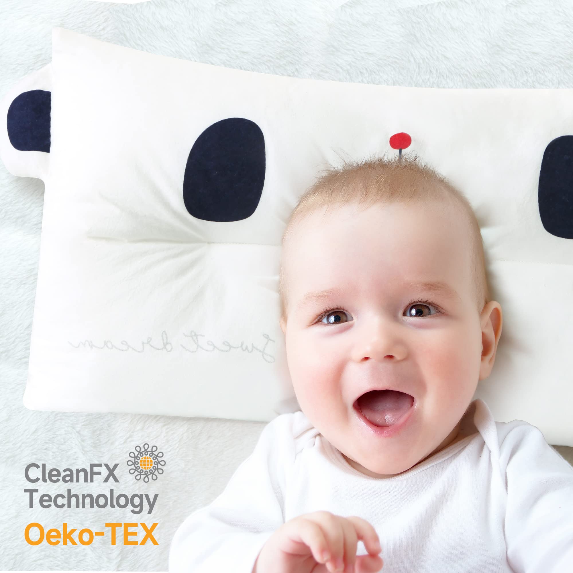Soft Hypoallergenic Toddler Pillow - Panda Design for Kids' Sleep & Travel