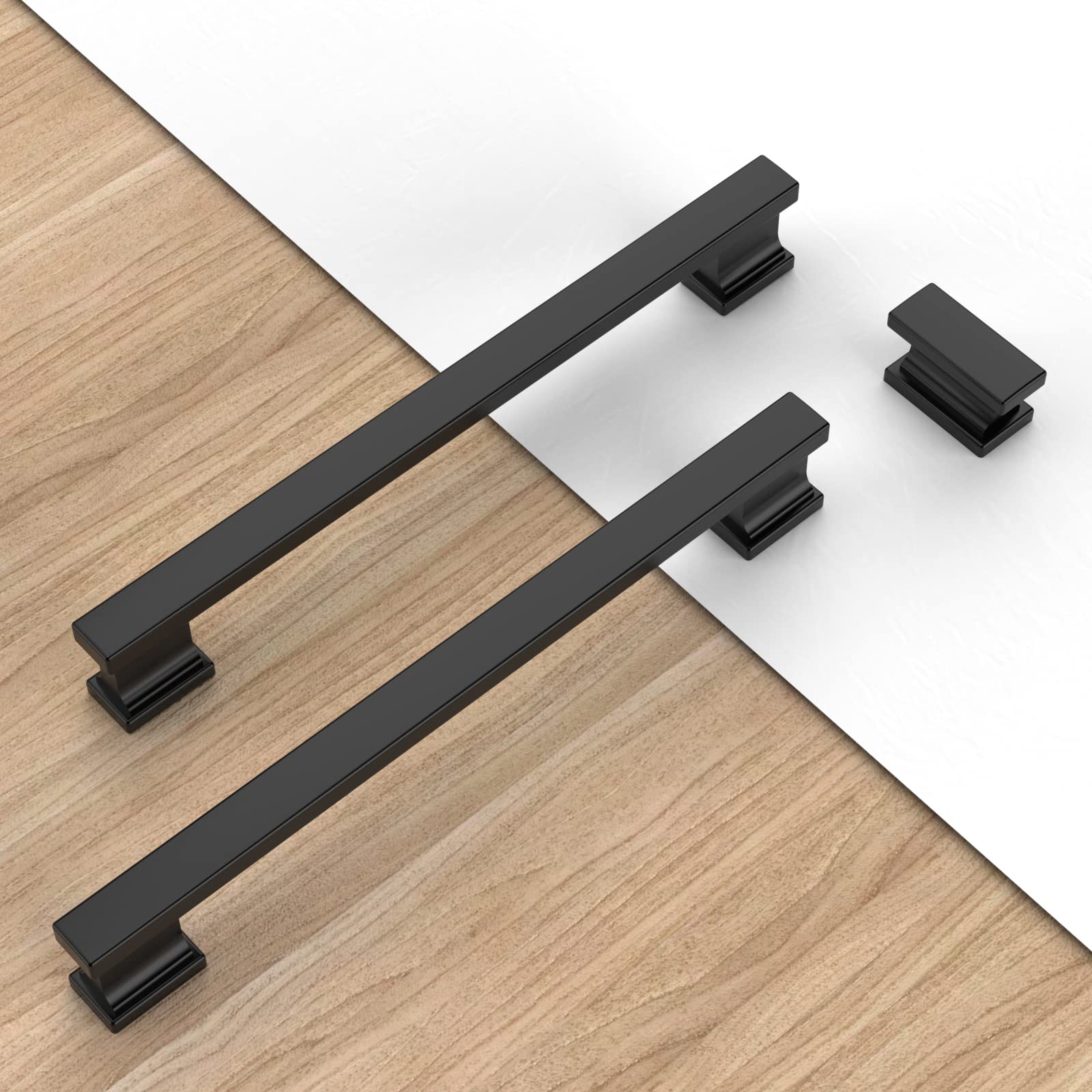 20 Pack Matte Black 5 Inch (128mm) Kitchen Cabinet Handles - Durable Cabinet Pulls & Hardware for Modern Cabinets, Cupboards, and Drawers - Perfect for Home, Office, and RV Upgrades