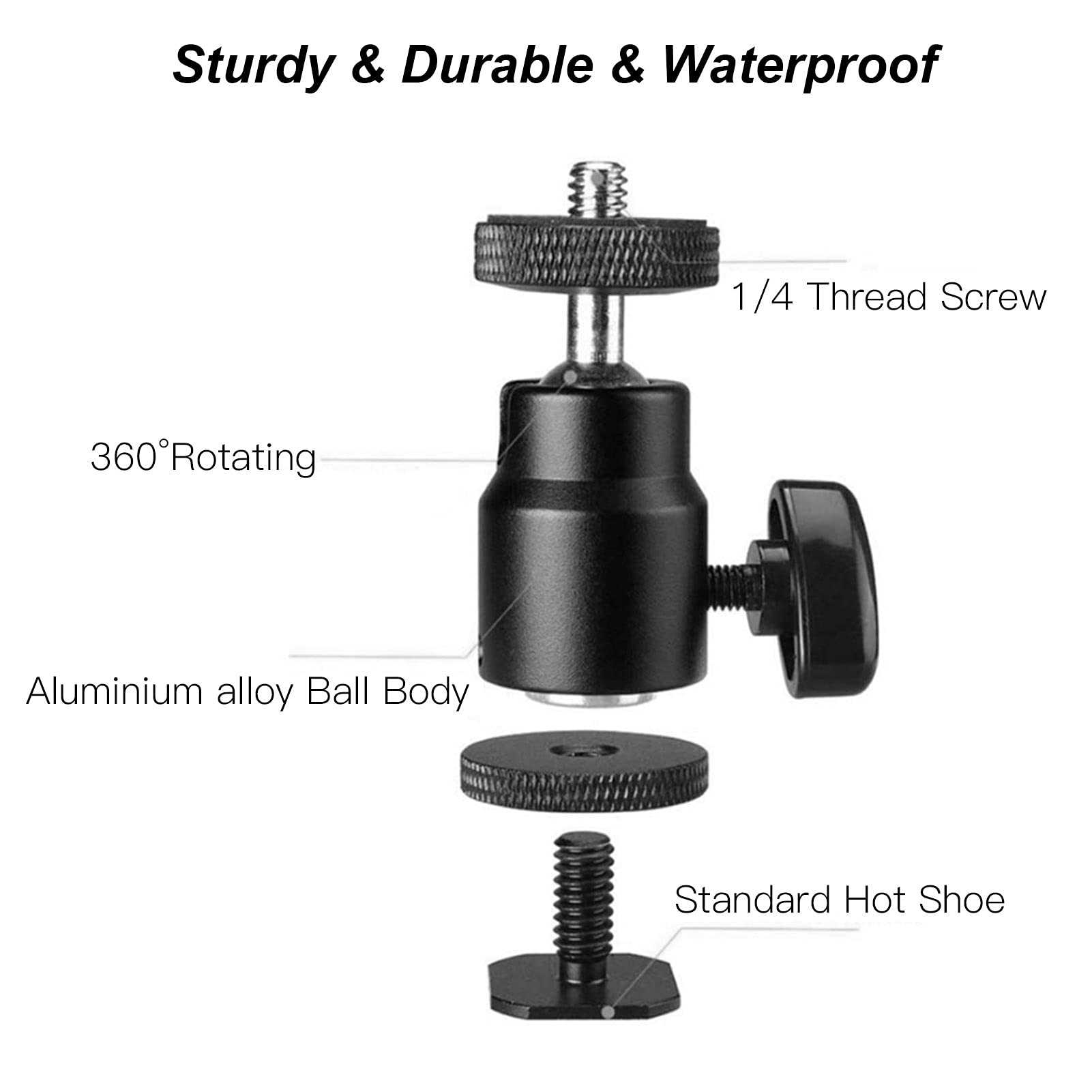 Goshyda Mini Ball Head for Camera Tripod - 1/4