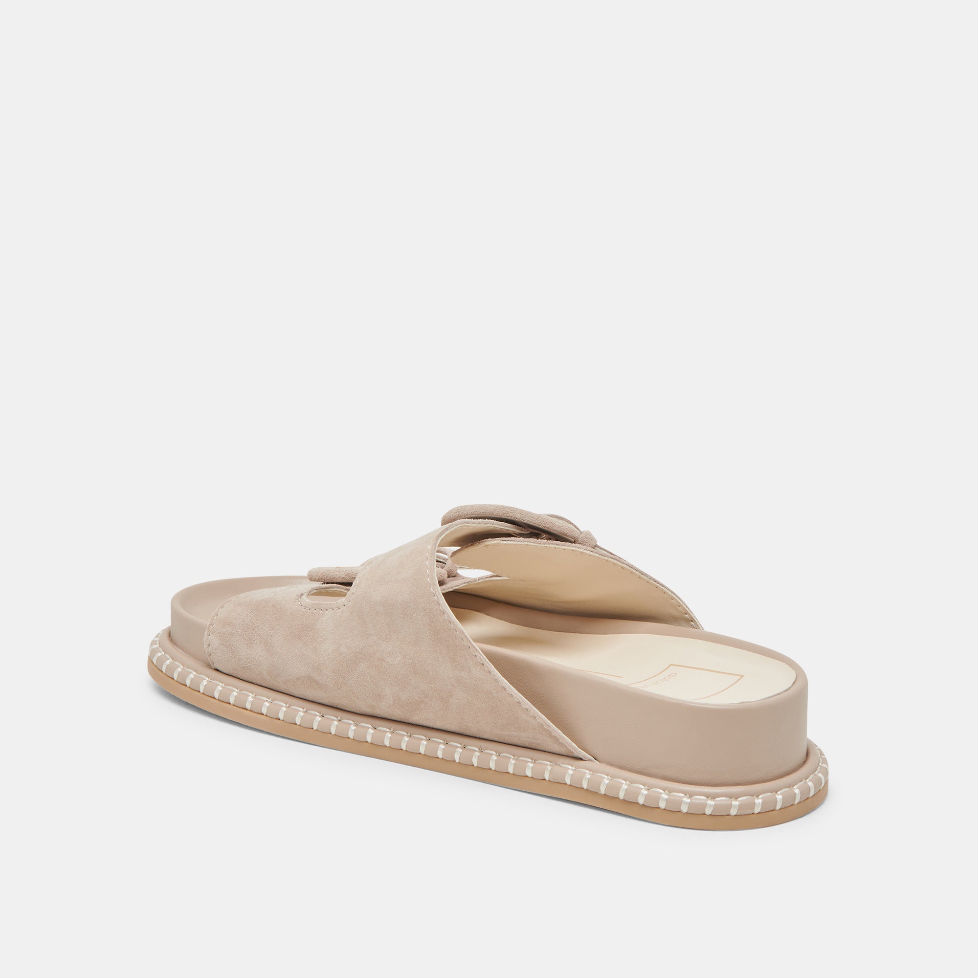 SHAUNY Women's Sandals - DK Taupe Suede Comfortable Slide Sandals for Summer, Beach, and Casual Wear
